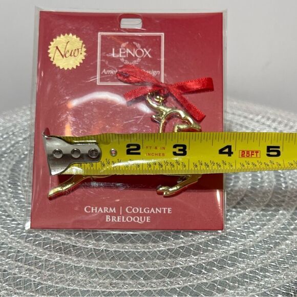 Lenox Golden Reindeer Charm Christmas Ornaments Set of 2 NWT - Picture 5 of 6